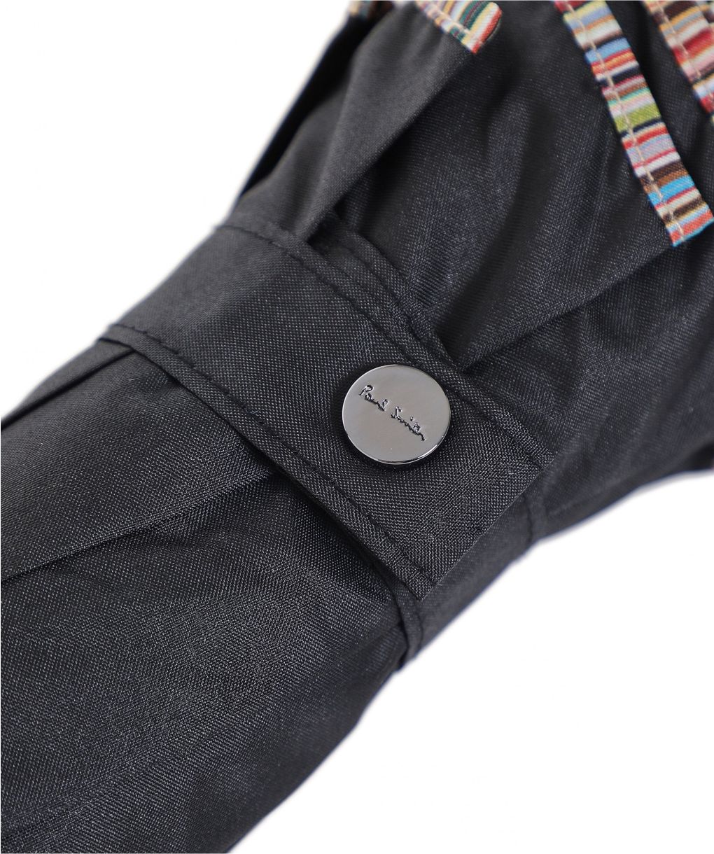 Paul Smith Black Compact Signature Stripe Trim Umbrella | Jules B