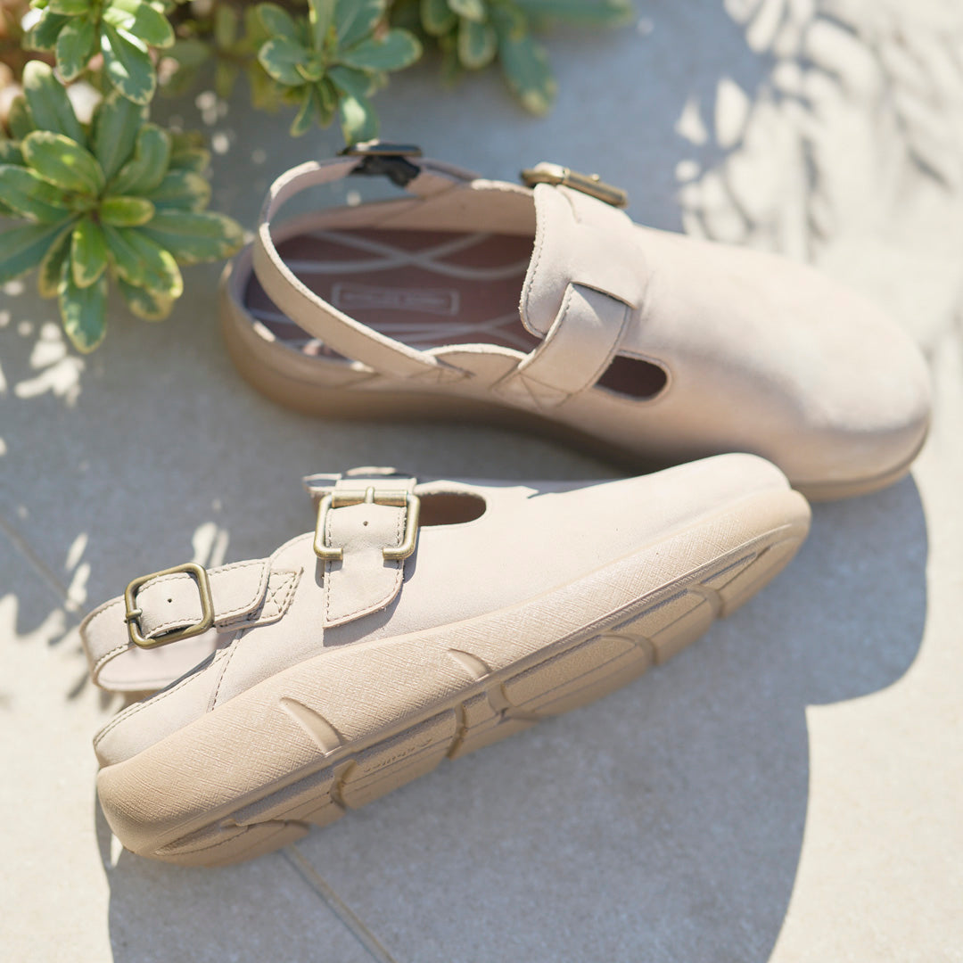 アキレス・ソルボ C 604 ヌバック/グレー｜牛革3Eクロッグシューズ