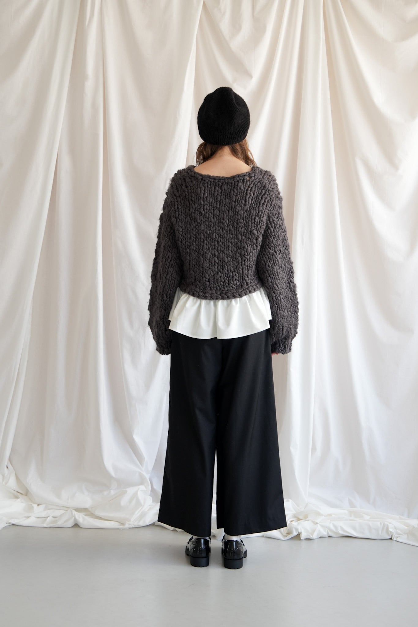 frill hand knit cardigan – Acka online store