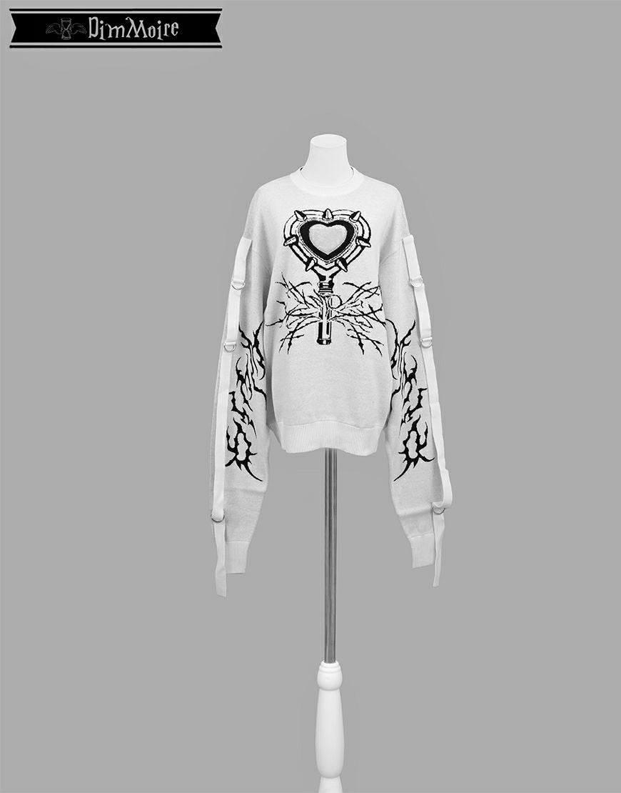 DimMoire【ディムモアール】超ロングスリーブニットII/White