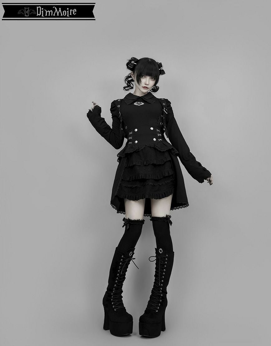 DimMoire【ディムモアール】夢纏うサスペンダースカート/Black