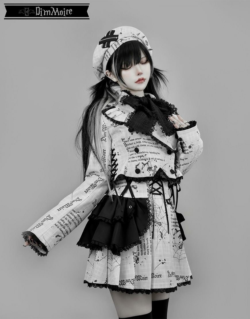 DimMoire【ディムモアール】魅了のバックリボンジャケット/Whiteチェック