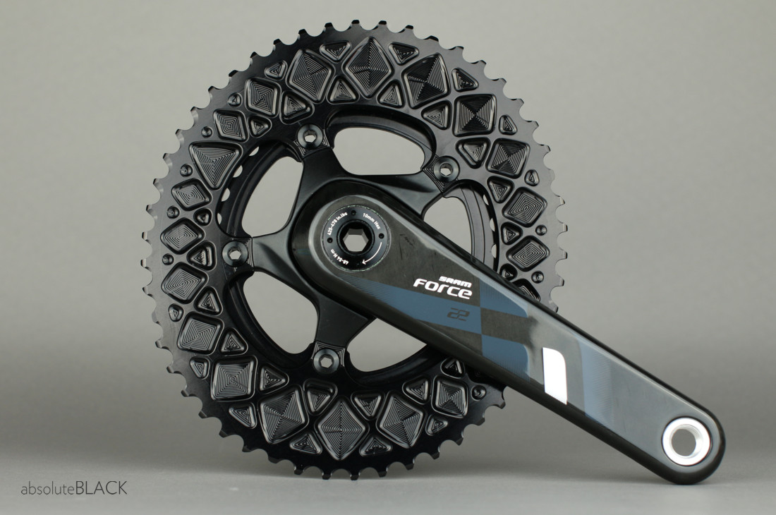 absoluteBLACK | Premium OVAL Road chainrings for SRAM 2X 110/5 bcd