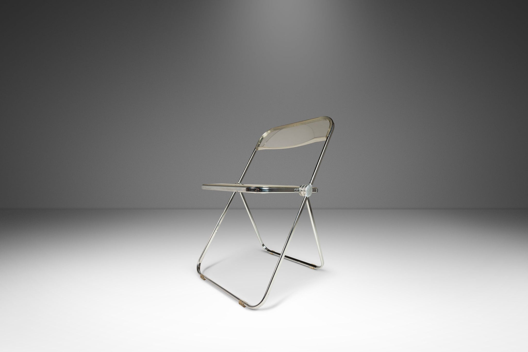 Italian Modern 'Plia' Folding Chair in Lucite and Chrome by Giancarlo