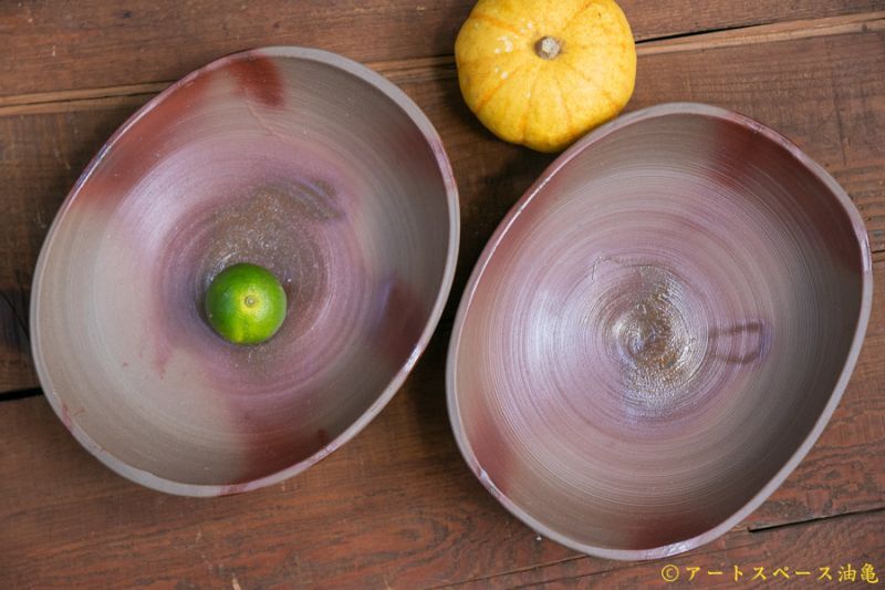 Akatsuki 備前 楕円カレー皿 緋襷 －作家もの陶器・うつわ・アートの