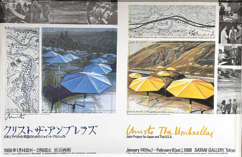 クリストCHRISTO「クリスト・ザ・アンブレラズ」直筆サイン入りポスター