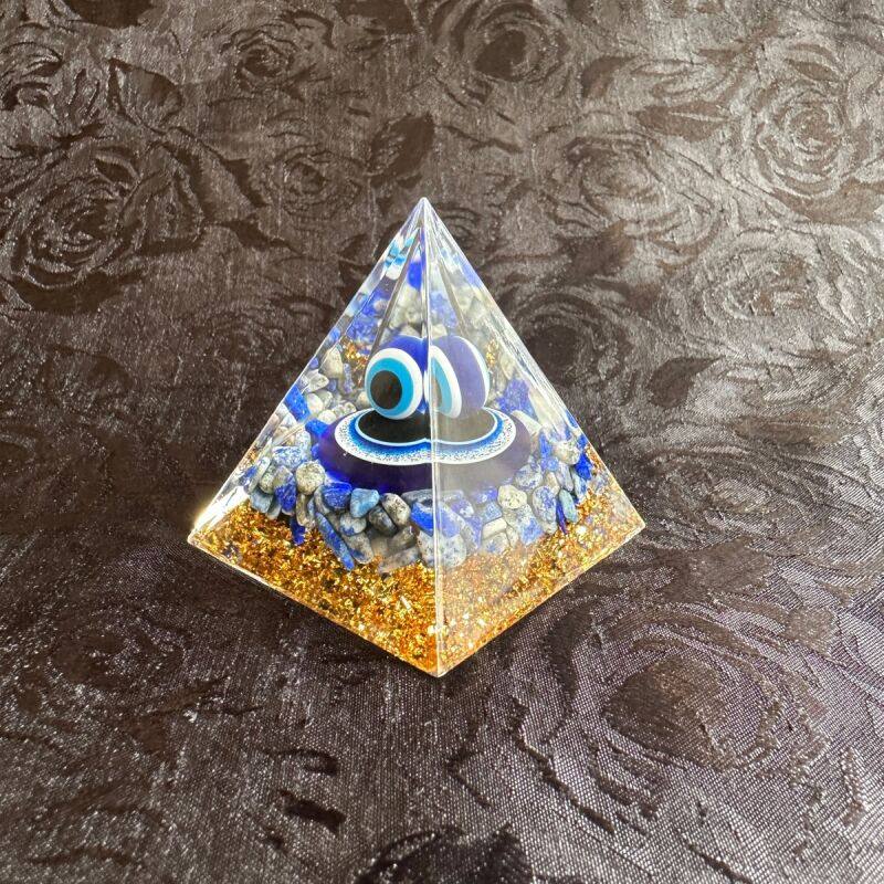 魔除け＆幸運力を放出】オルゴナイト・ピラミッド△ナザールボンジュウ