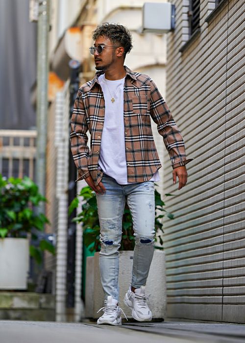 B2チェックロングシャツ | adamsJUGGLER（アダムスジャグラー）公式