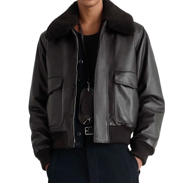 LEMAIRE ルメール シープスキンファー付き レザージャケット OW1171