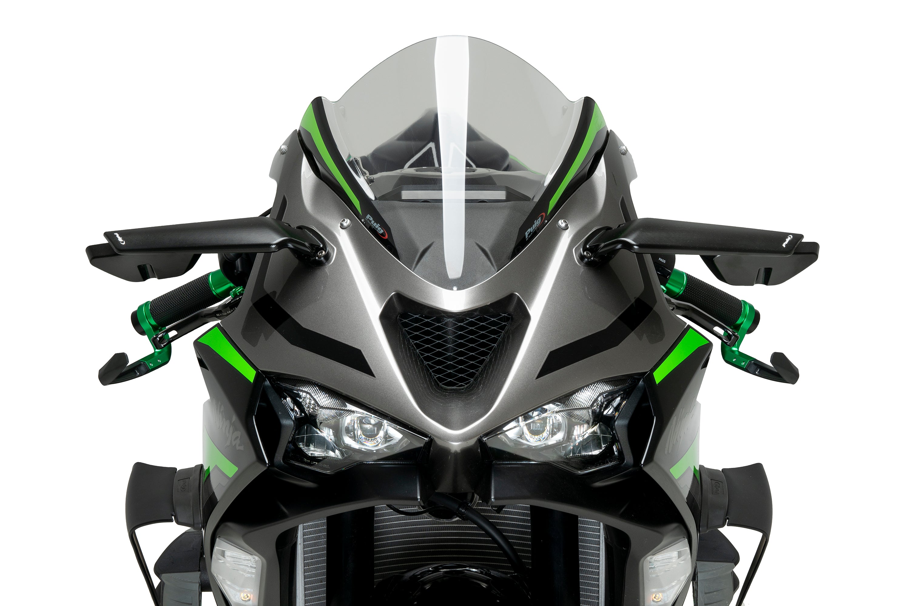 Puig Rearview Black Mirror Aileron Set Kawasaki Ninja ZX-6R 2024