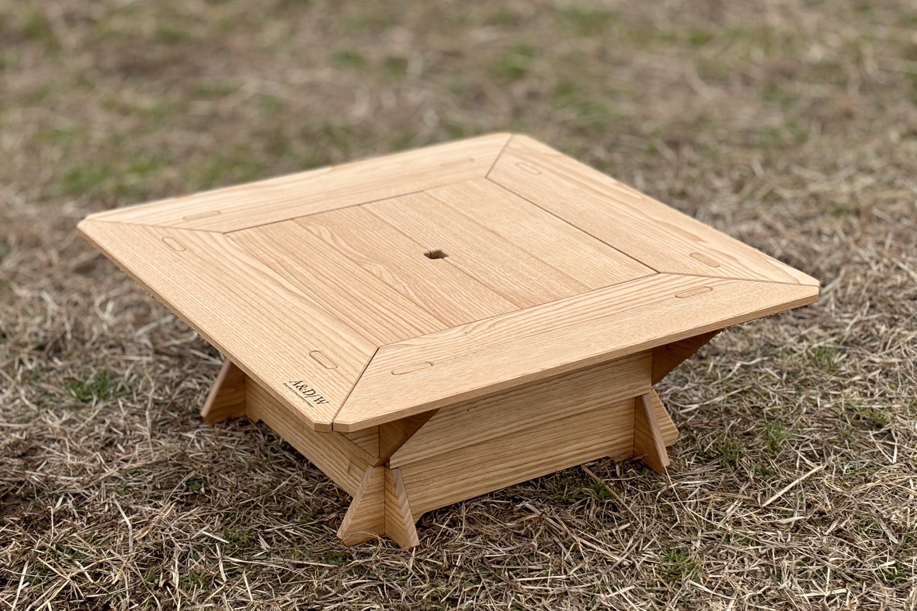 No.001-2 ミニ七輪囲炉裏蓋付き Fix type(栗材) – A&D/W