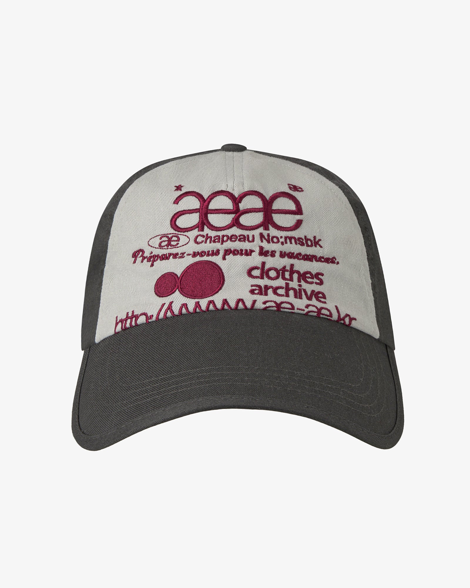WEB LOGO 5 PANNEL BALL CAP [CHARCOAL/ASH] – aeae JAPAN