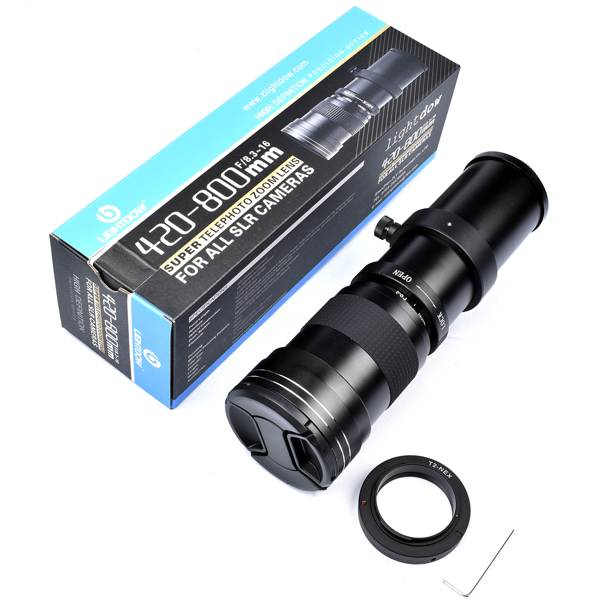 Lightdow 超望遠マニュアルズームレンズ 420-800mm F8.3-16 T2 リング