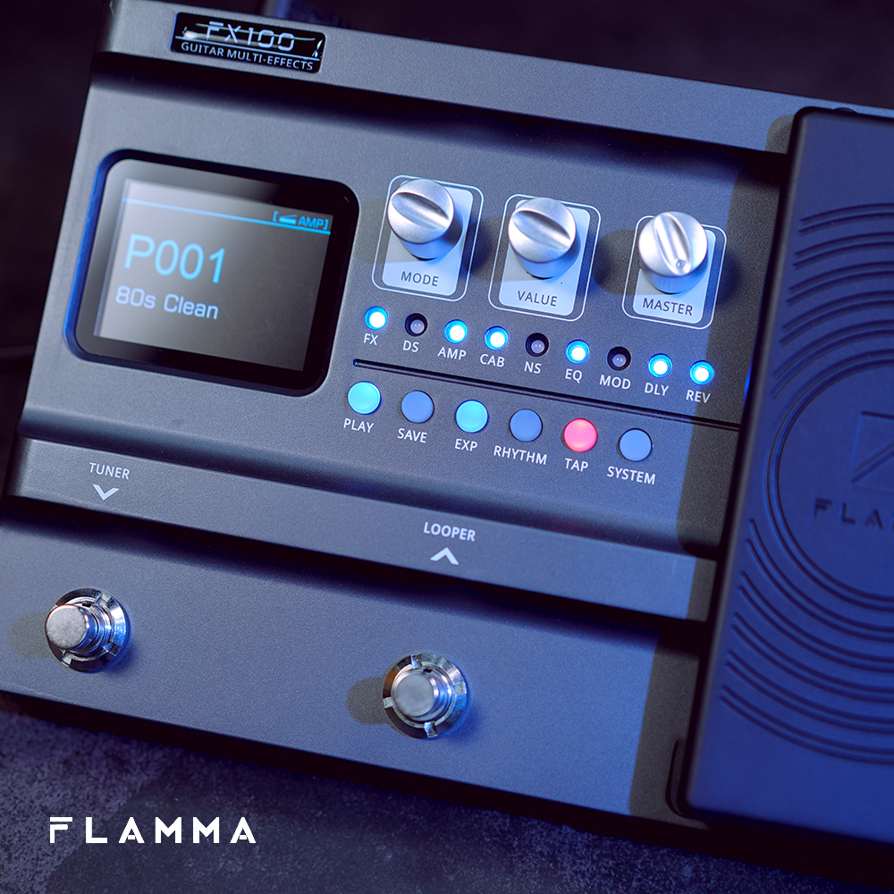 Flamma FX100マルチエフェクトプロセッサーギターエフェクトペダルと
