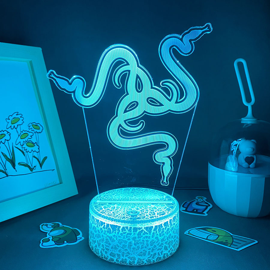 Hot Game Razer Logo 3D Led Neon Night Light Birthday Toys Gift For