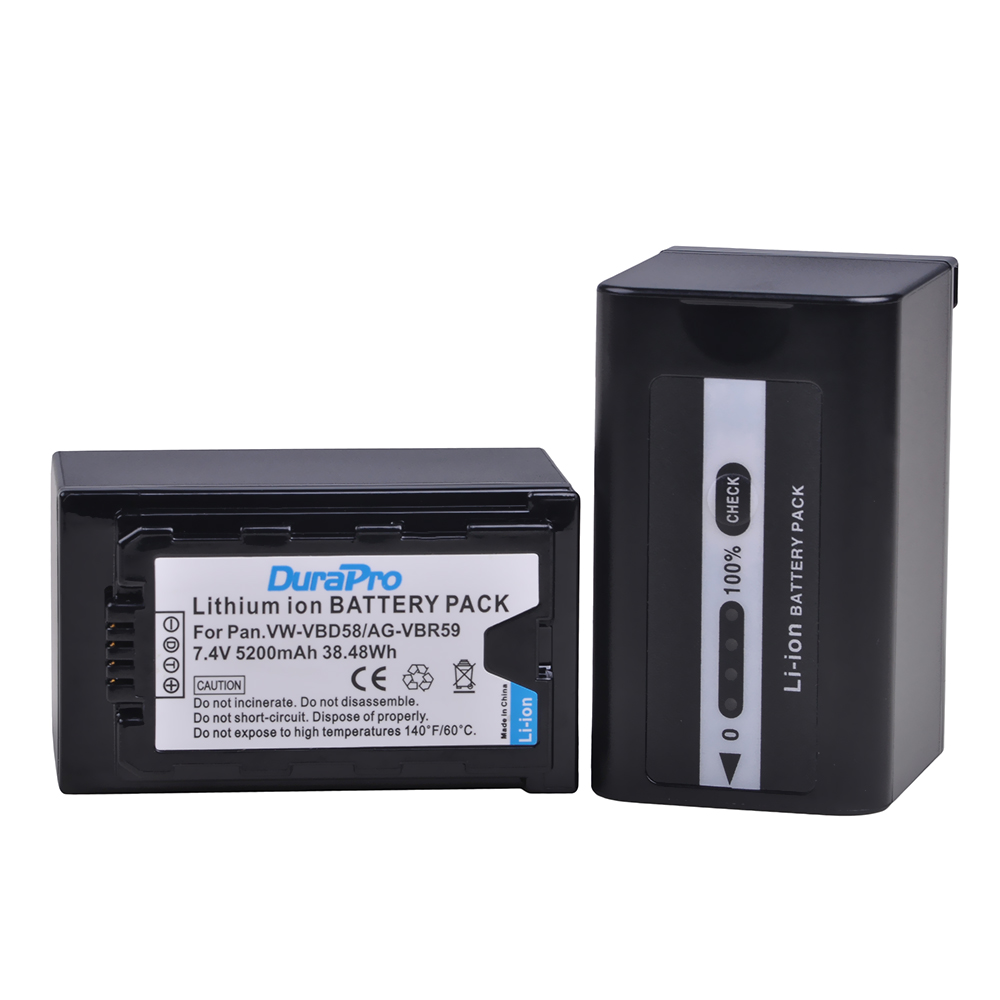5200mAh VW-VBD58 VW VBD58 Battery with Charger for Panasonic AG
