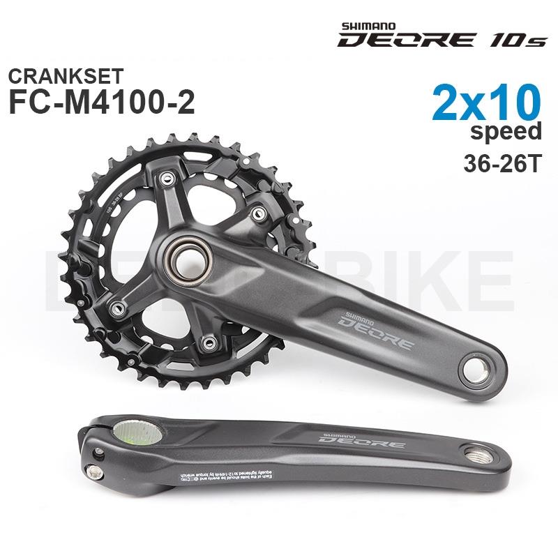 Shimano deore-2 x 10v,FC-M4100-2 mmチェーン用,クランクセット36-26t