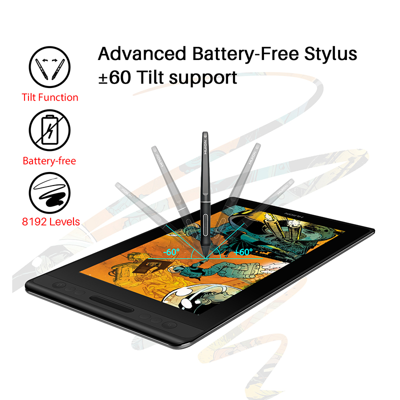 HUION Kamvas Pro 12 GT-116 Pen Tablet Monitor Art Graphics Drawing
