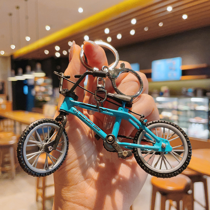 Alloy Model Bicycle Keychain Mini Diecast Metal Finger Mountain