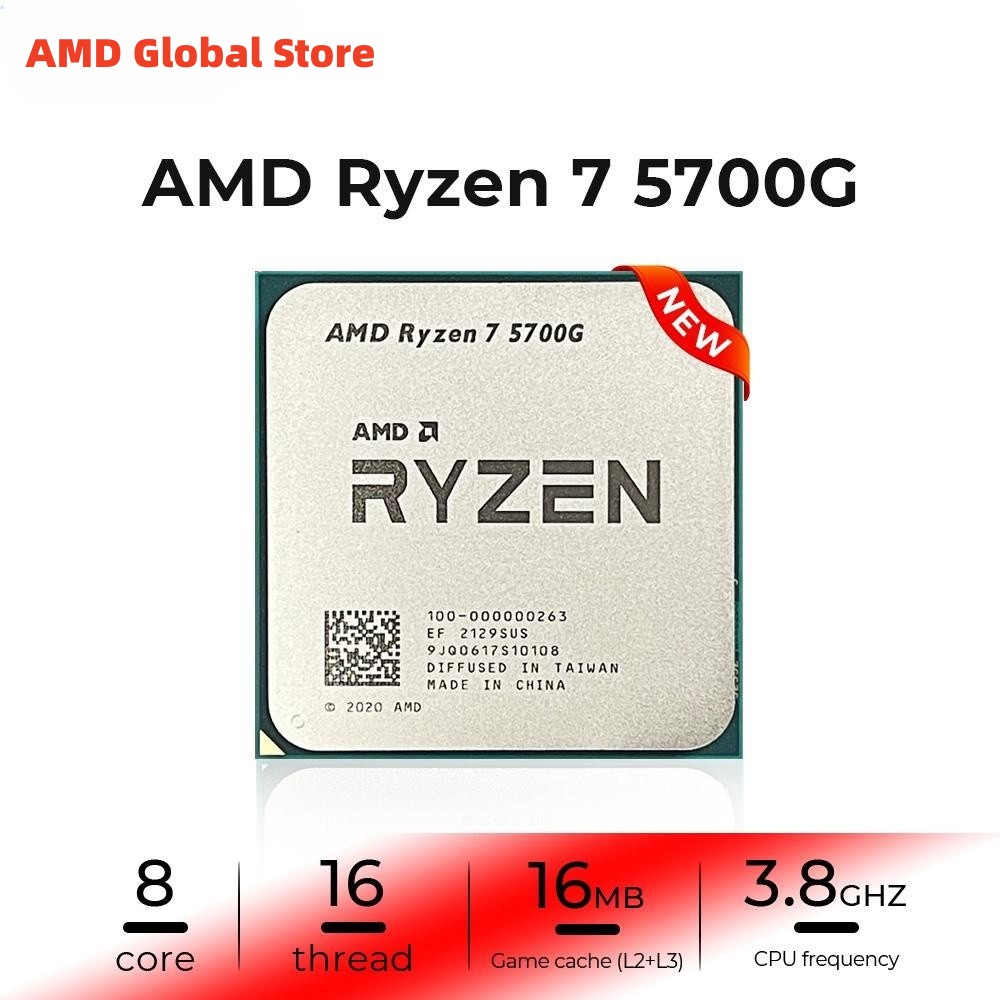 AMD RYZEN 7 5700G CPU 100% Brand New 5700G Processor Desktop PC