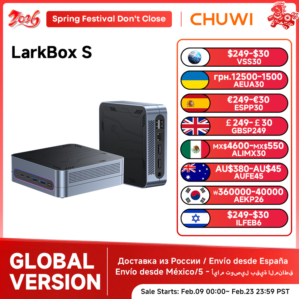 CHUWI LarkBox S Mini PC Core 1220P 16GB RAM 512GB SSD Gaming PC