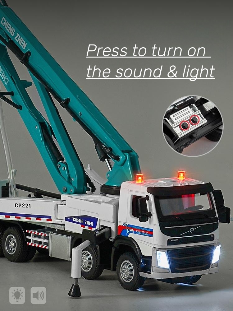 1/50 ボルボコンクリートポンプトラックおもちゃの車ダイキャスト