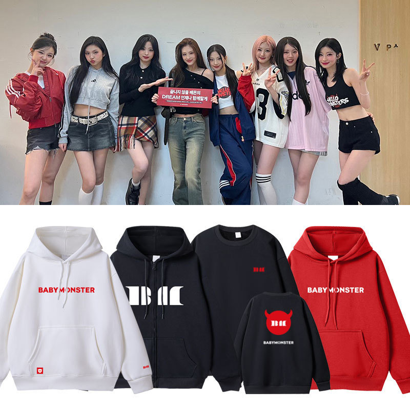 BABYMONSTER Concert HELLO MONSTER Hoodies Kpop Fashion Letter