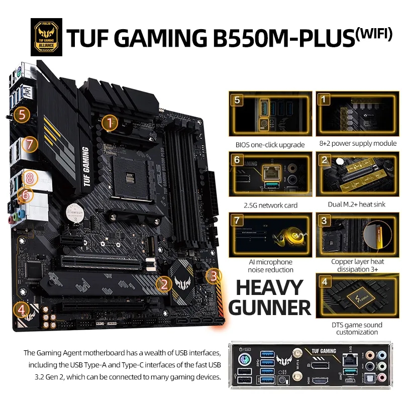 AMD R7 5700X Ryzen 7 5700X CPU + ASUS TUF GAMING B550M-PLUS WIFI