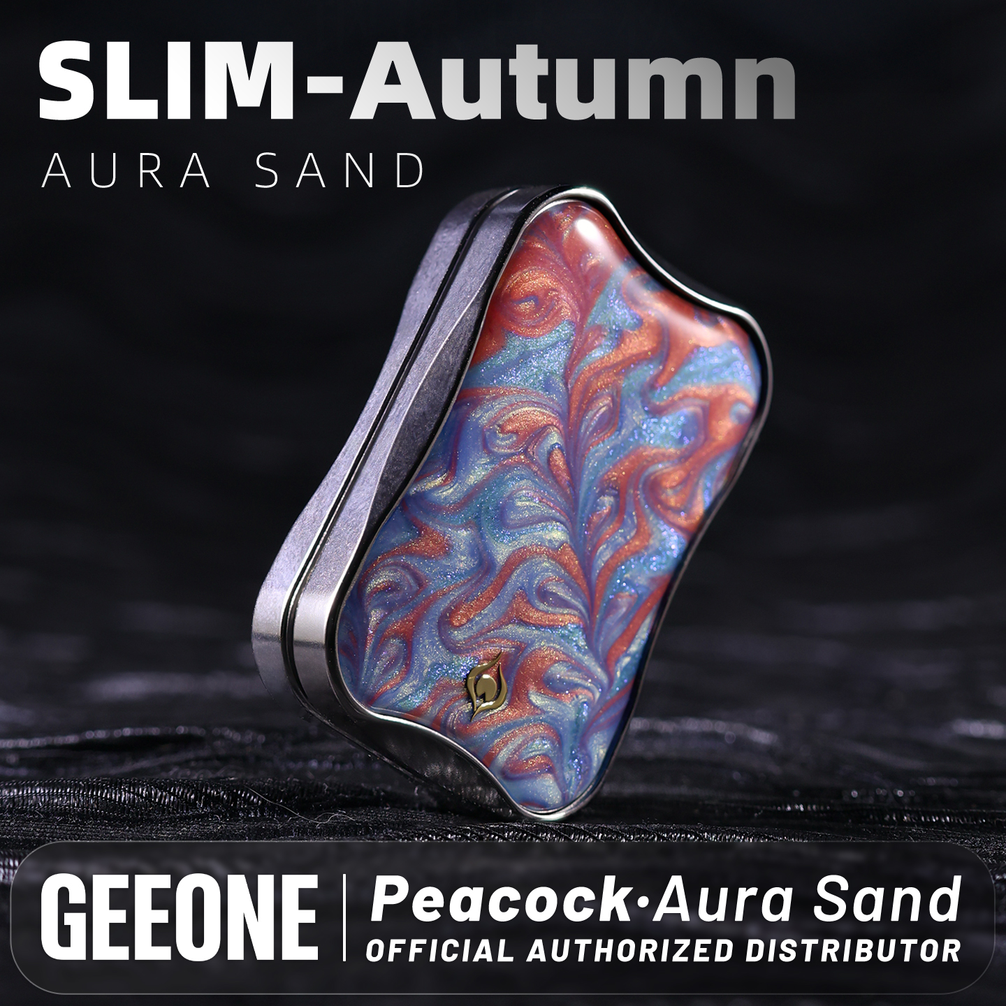 Peacock Aura Sand Slim Pro Unlimited Pushing Slider Fidget Slider