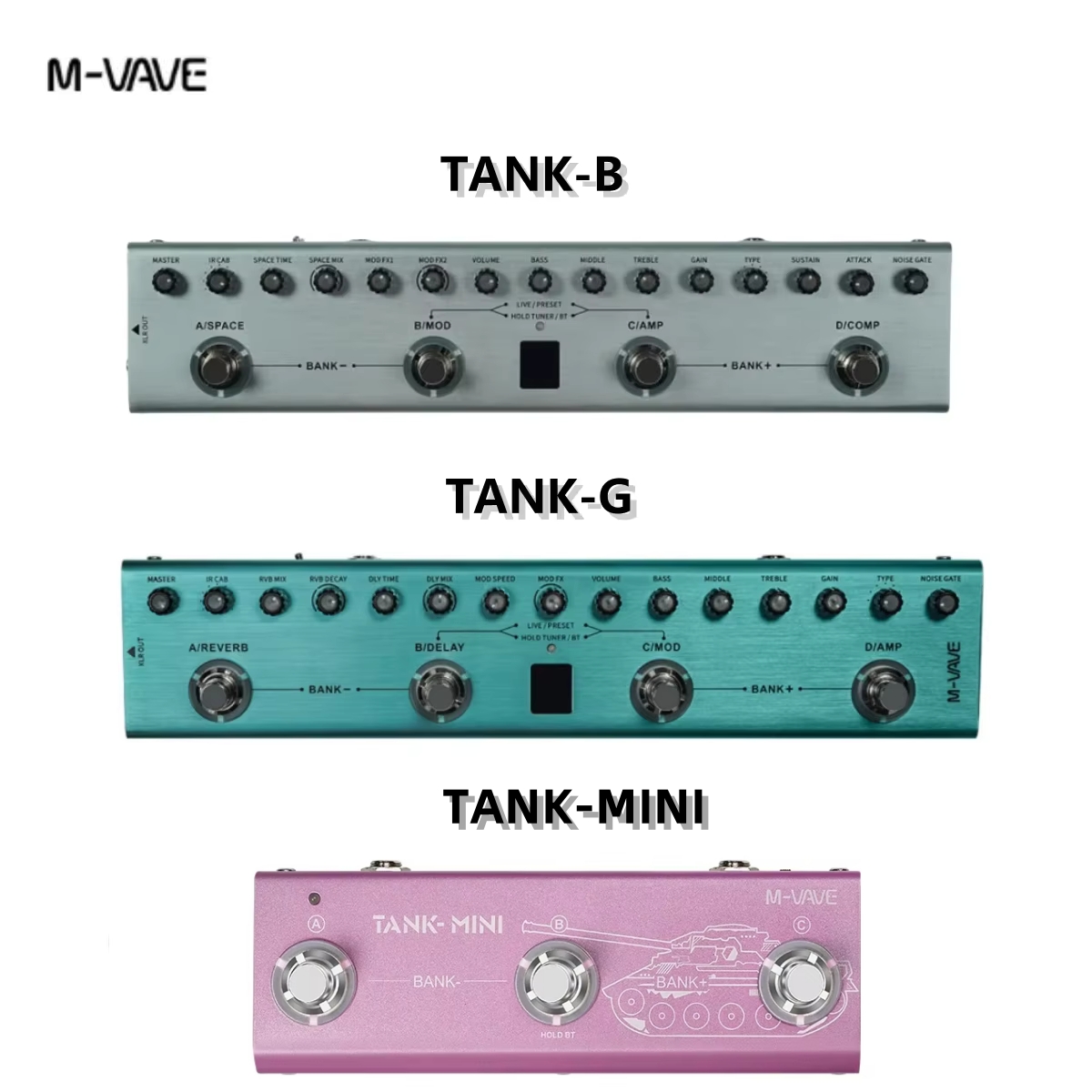 M-VAVE ギター ベース エフェクター ANNBlackbox、MK-300、Tank-G/B