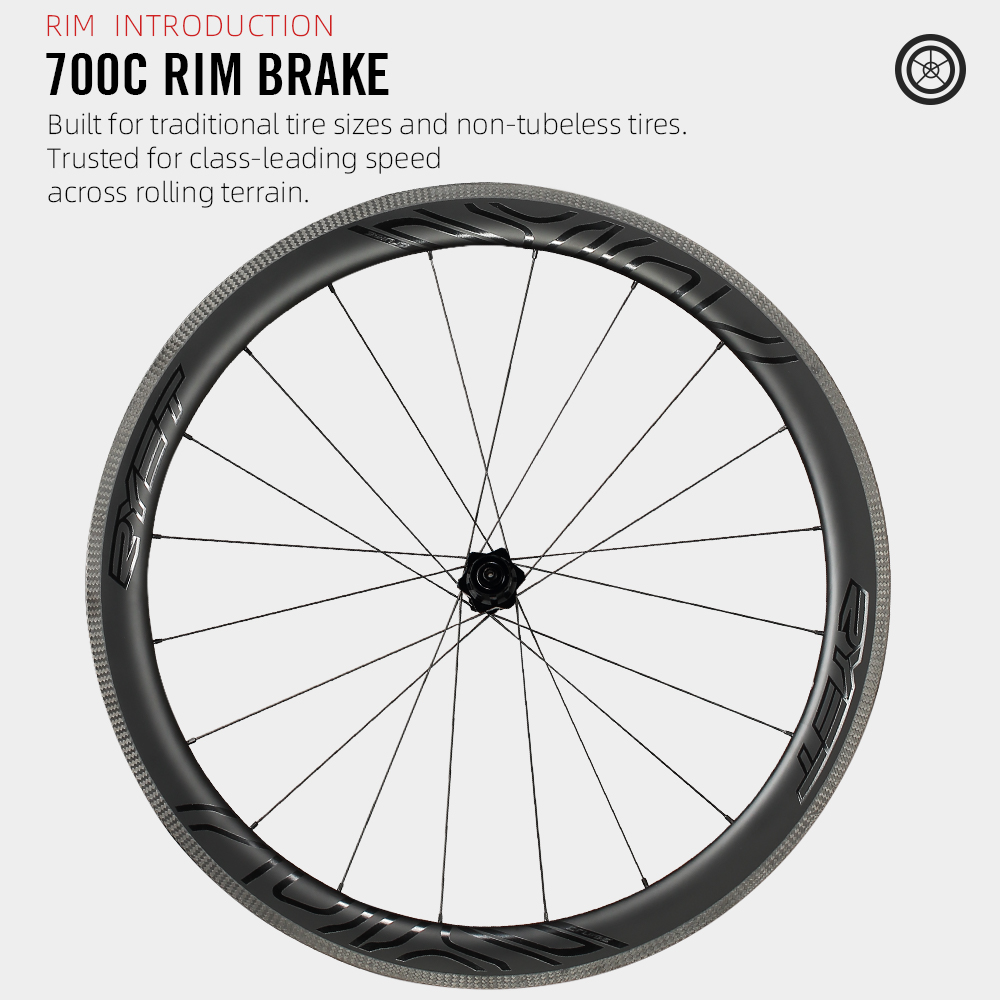 RYET ロードバイクカーボンホイール 700c V ブレーキ超軽量ホイール