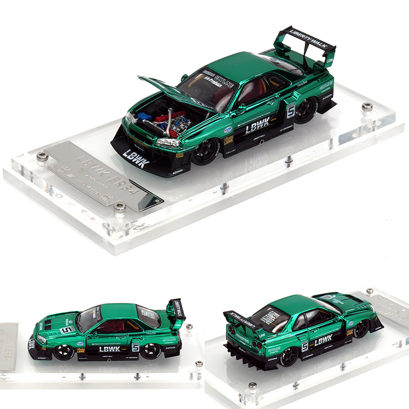 SW In Stock 1:64 LBWK Skyline GTR ER34 Super Silhouette Carbon