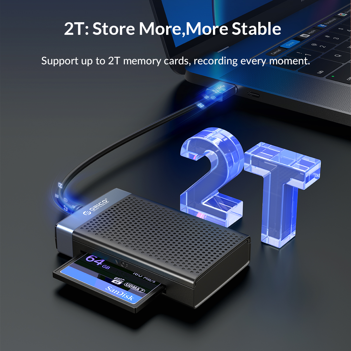 ORICO USB 3.0 USB C Card Reader 4 in 1 Memory Smart Card Reader SD