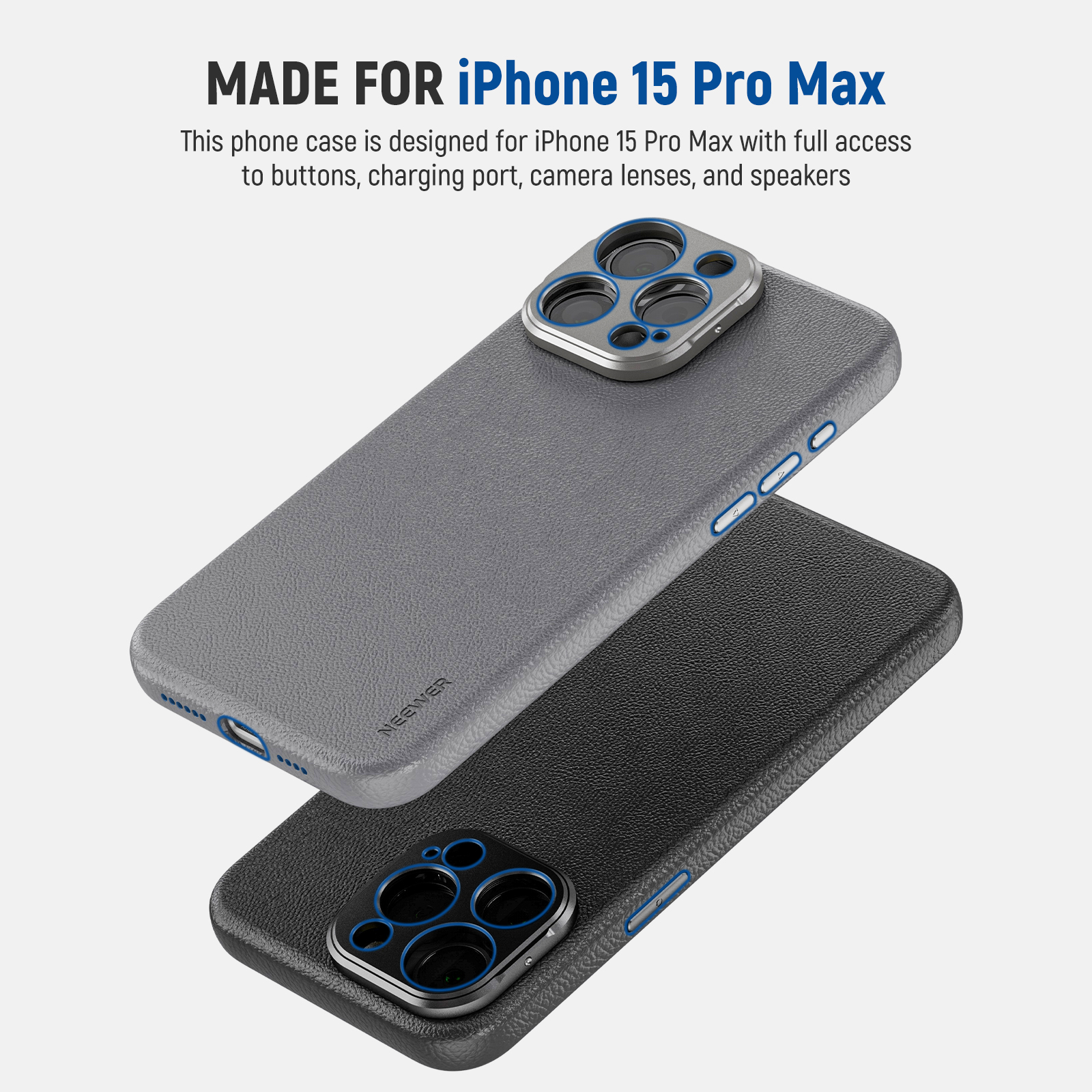 Neewer 電話ケース Iphone 16/15 Pro Max 用、TPU + PC 保護高耐久