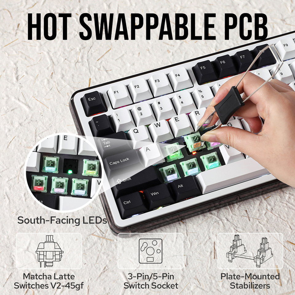 KiiBOOM Breeze 75 75% Aluminium & Acrylic Hot Swappable Wired