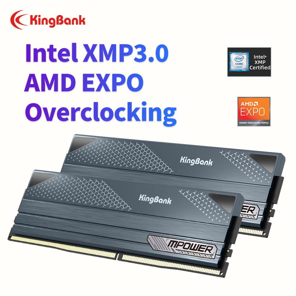 KingBank Black DDR5 Memory 32GB (16GBx2) 7600MHz CL36 High