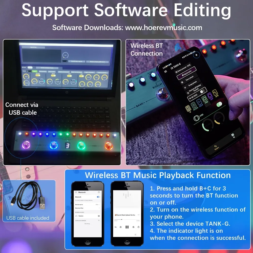 税込】M-VAVE Yuimer TANK-G ギターマルチエフェクターペダル 充電式