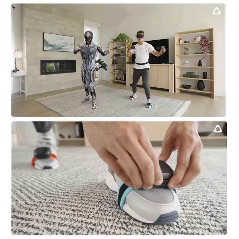 HTC Vive Ultimate Tracker、ドングル、充電ベース—VR用全身追跡