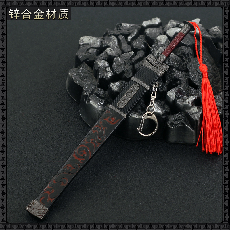 22cm 古代中国の有名な剣 金属製の鞘付き武器モデル 1/6 人形 機器