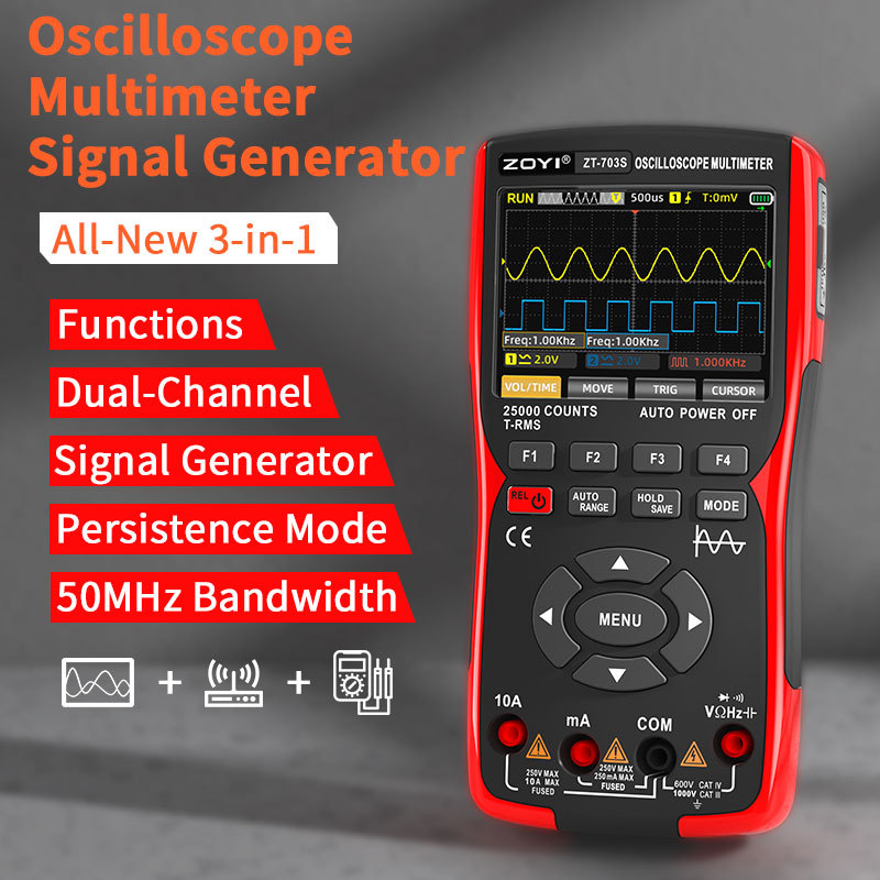 ZOYI ZT-703S 3 in 1 Oscilloscope Multimeter with 3.5 Inch IPS