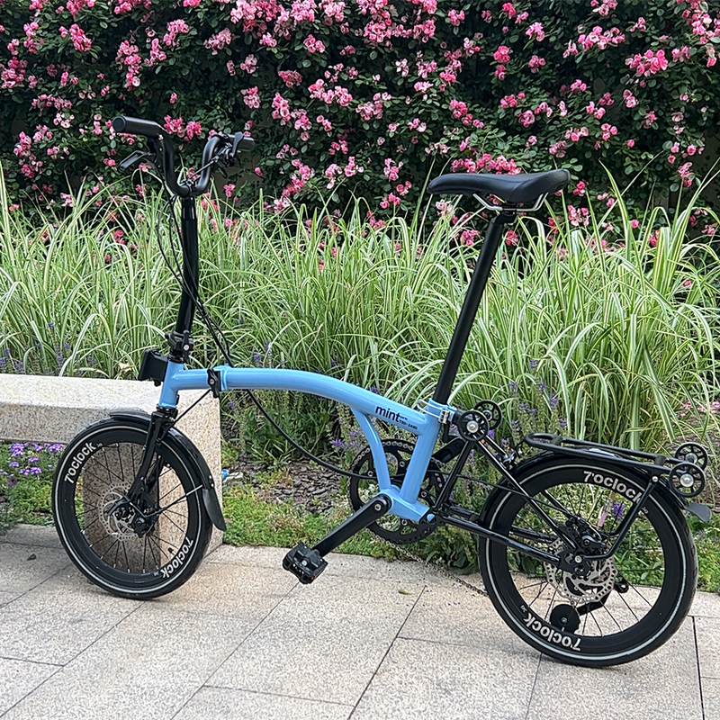 MINT 16Inch T9D-349 Triple Folding Bicycle 9 Speed City Bike Disc