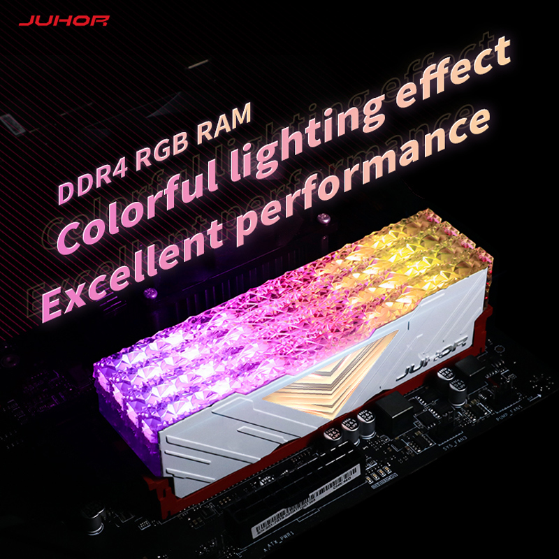 JUHOR RGB DDR4 16GBX2 3200MHz 8GBX2 Dual Channel Desktop Gaming