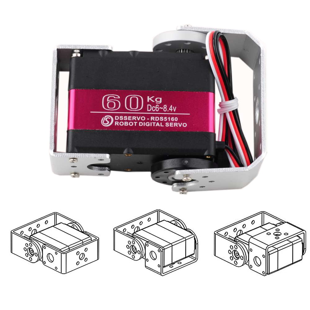 RDS5160 60KG Robot Digital Servo Dual Shaft High Torque Metal Gear