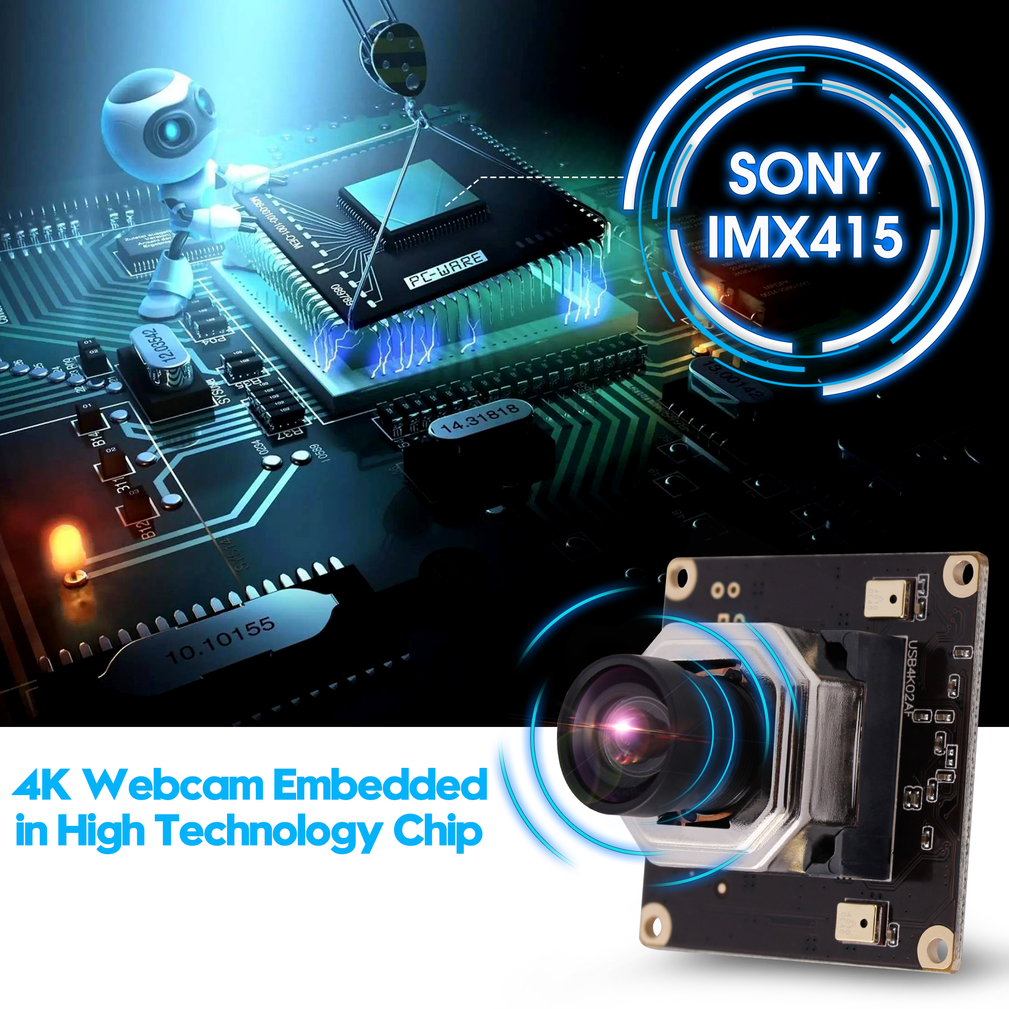 Elp-歪みのないUSBカメラモジュール,4k,オートフォーカス,3840x2160