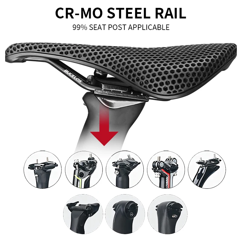 BUCKLOS カーボン 3D プリントサドル 143 ミリメートル 155