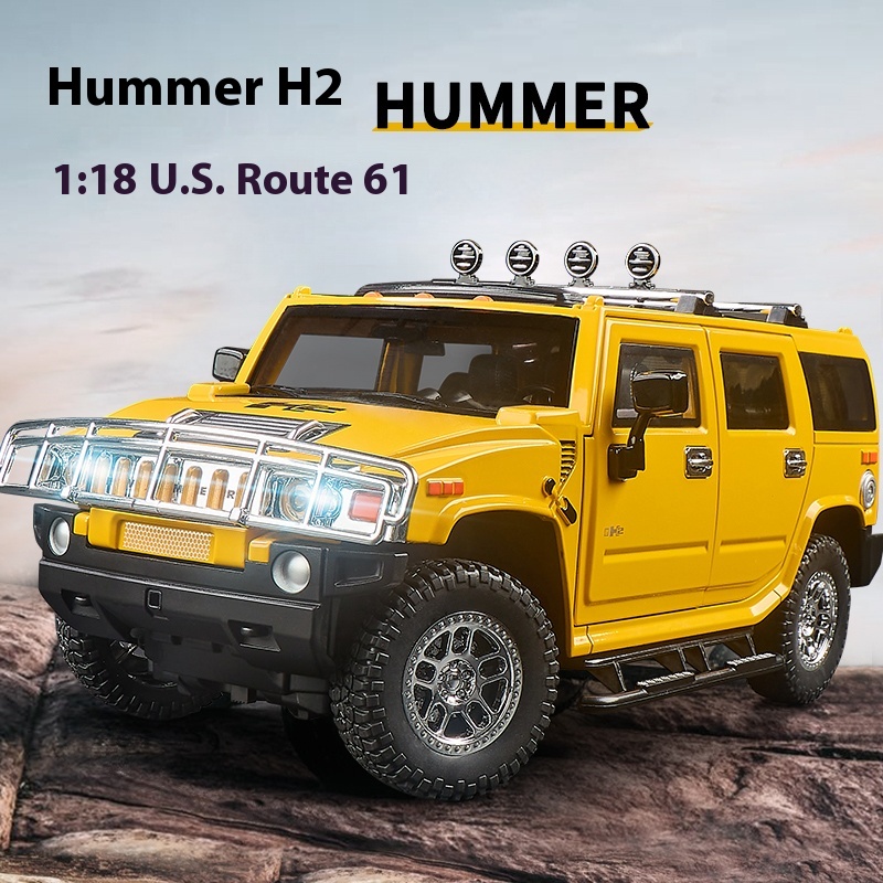 1:18 Hummer H2 Alloy Off Road Car Diecast Metal Model Sound And