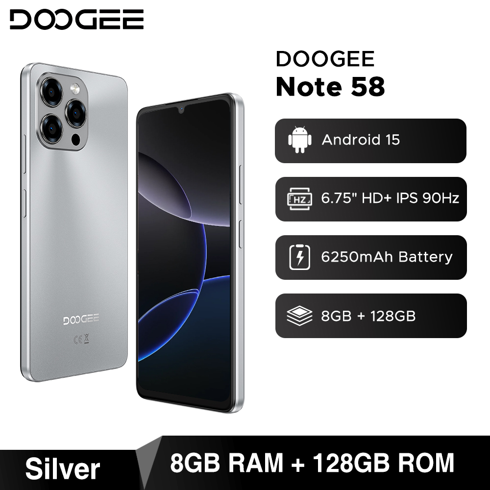 Global Version DOOGEE Note 58 8GB RAM 128GB ROM 6.75