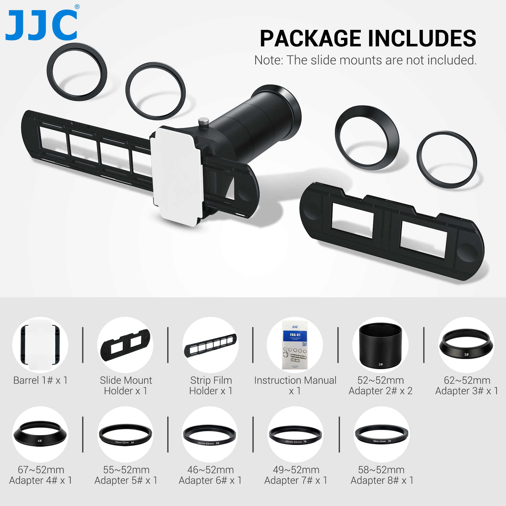 Jjc-デジタルコンバータ付きデジタイザーアダプター,35mmフィルム用LED