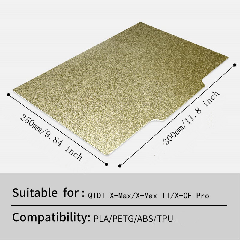 ENERGETIC Textured PEI Build Plate 300x250m for QIDI X-Max/X-Max