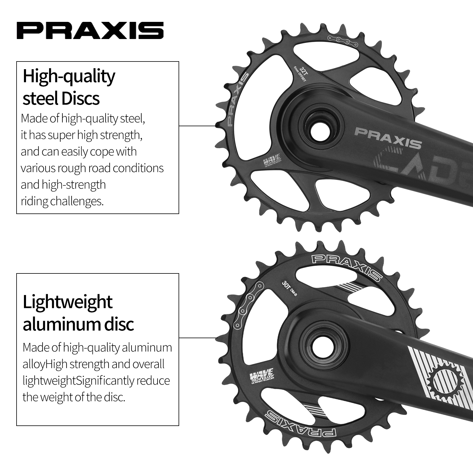 PRAXIS Mtb クランク 165mm/170mm/175mm CADET G2/DM/DH 30T/32T